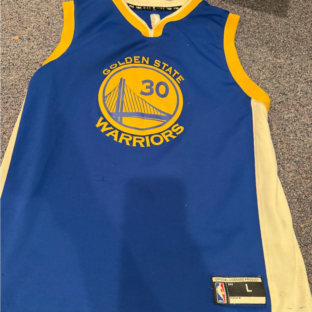 NBA Golden State Warriors Kids Blue and Yellow Jersey No.30